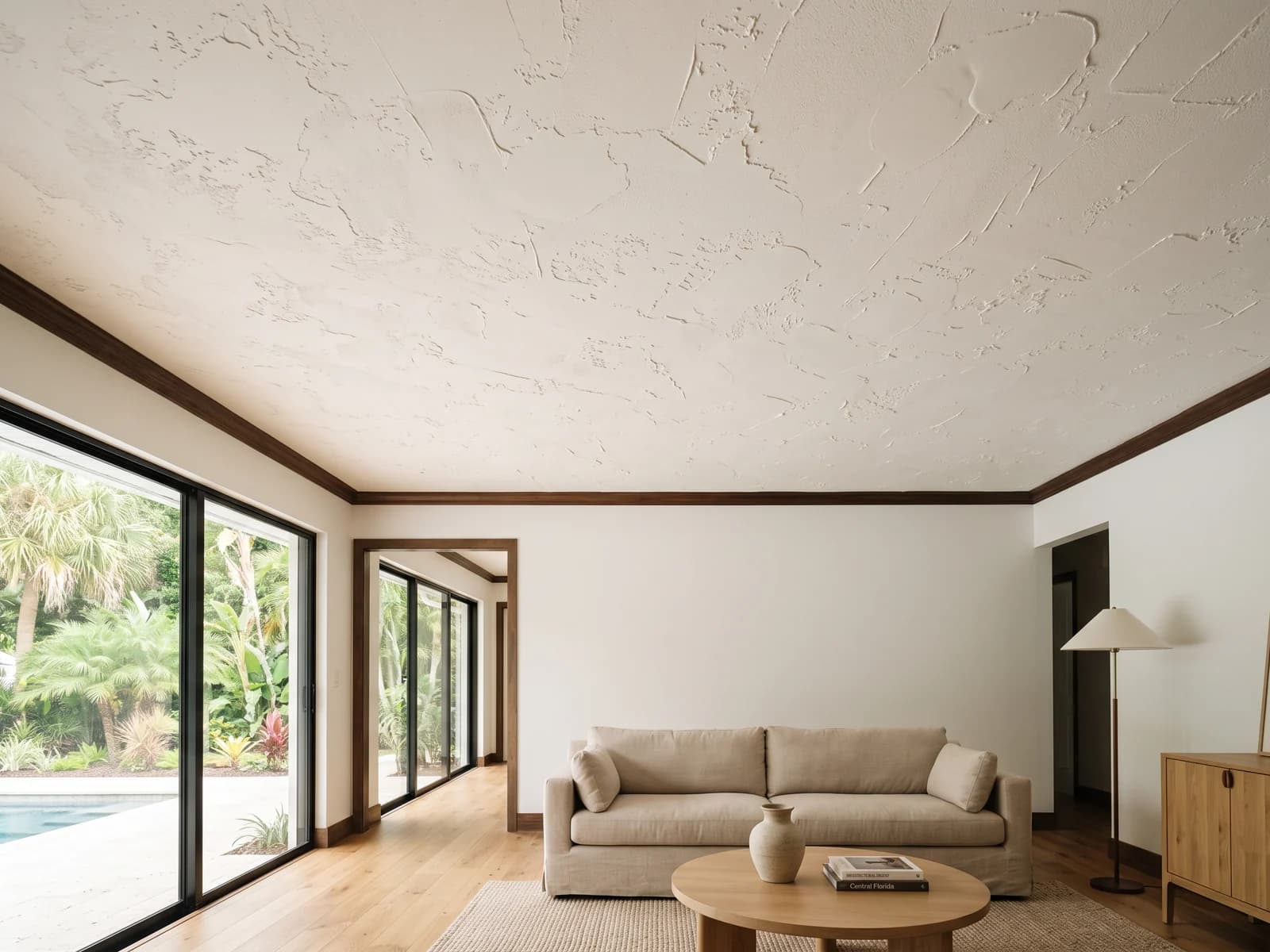 Skip trowel ceiling finish